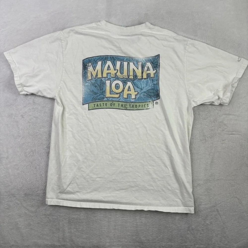 Crazy Shirts Mauna Loa Taste of the Tropics White SS Graphic Shirt Men's Medium